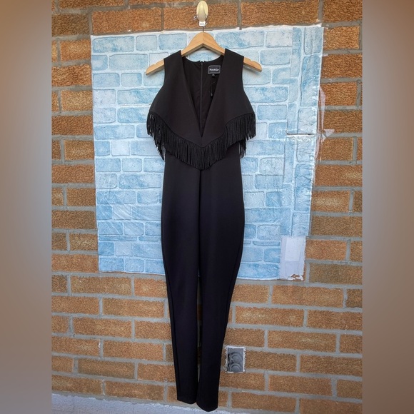 Nookie Womens Iris Black Fringe Skinny
Leg Evening Jumpsuit small - Picture 4 of 15